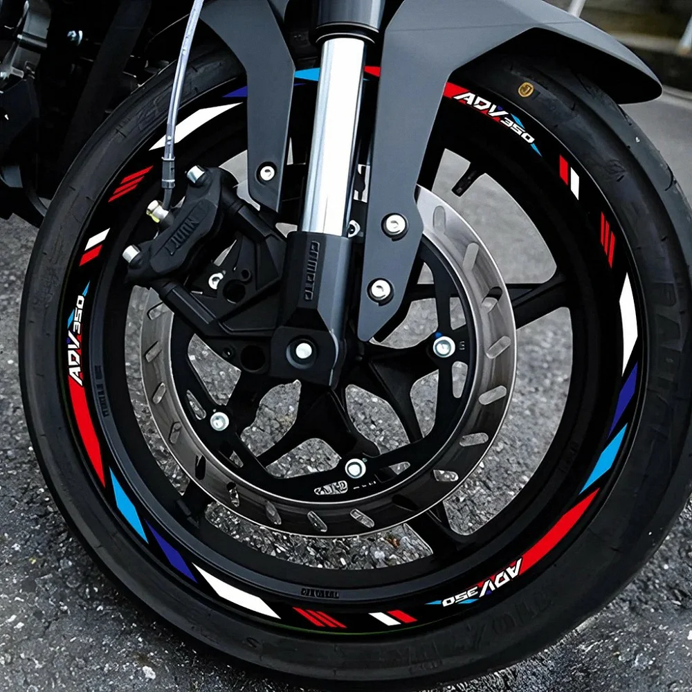 For Honda ADV350 Wheels Stickers Reflective Protector Rim Decals Motorcycle Accessories Tires Strips ADV 350 2021 2022 2023 2024