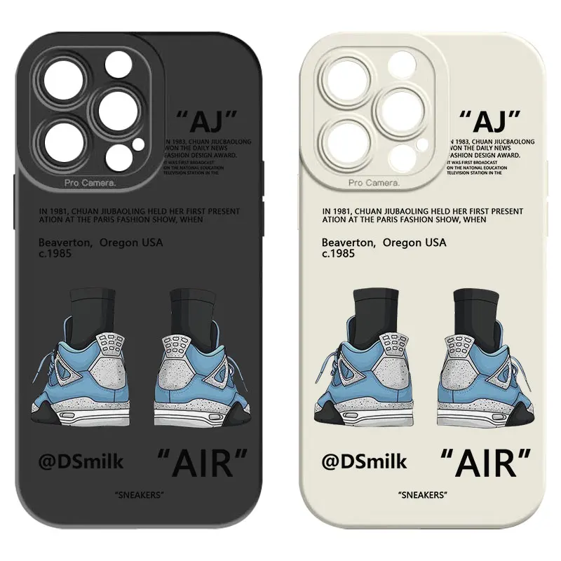 Sneaker Phone Case for iPhone 17 AIR 16 15 14 13 Pro 12 11 Pro Xs X XR Max Silicone Soft TPU Cases Laser Cover-S322P2