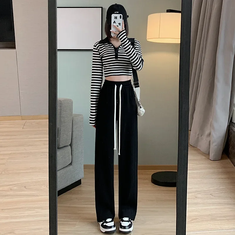 

Korean Style Casual Wide Leg Pants For Women Spring Autumn Fashion Baggy Pants Sweatpants Women Joggers Streetwear