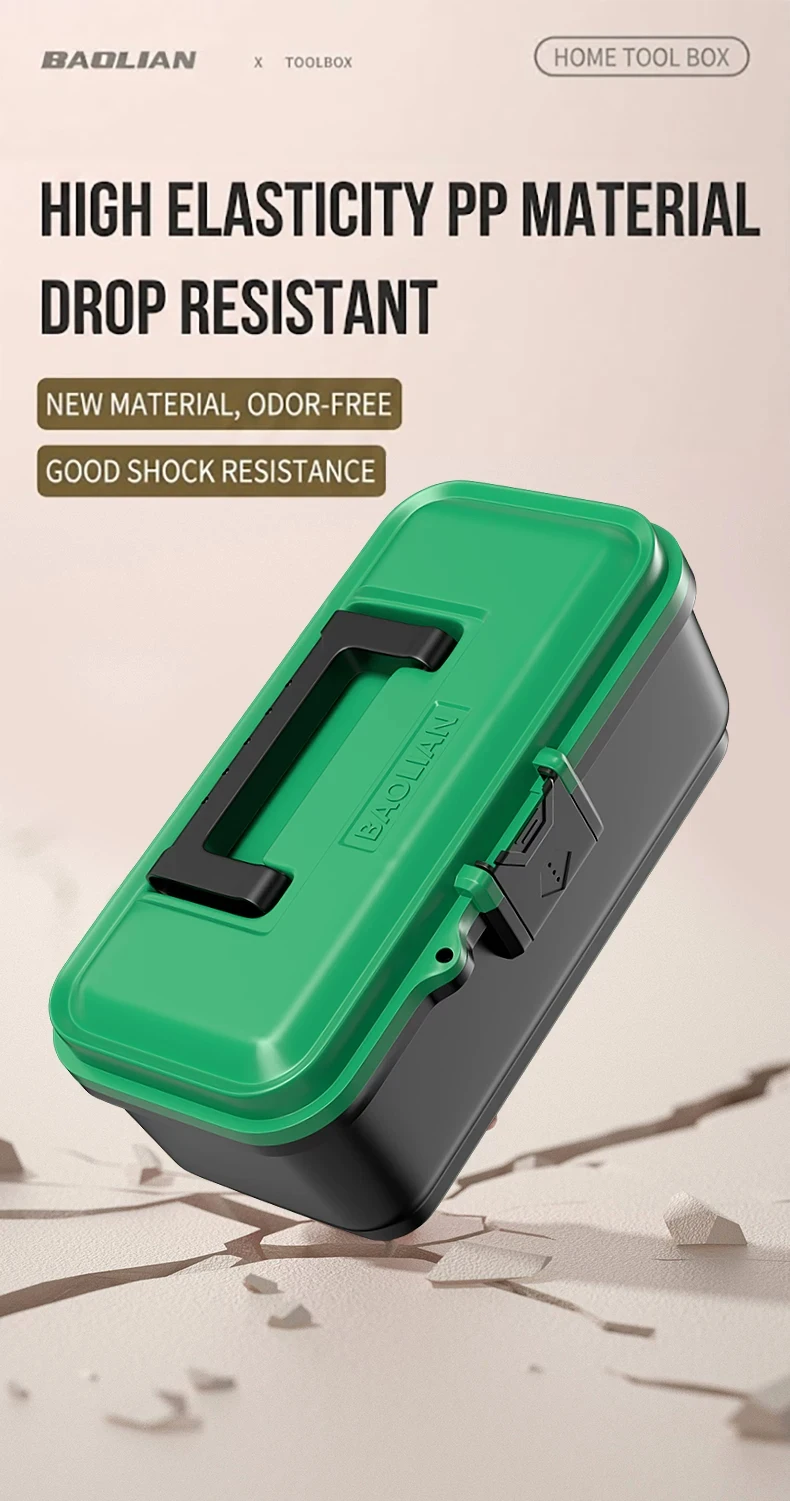 BAOLIAN Industrielle, minimalistische, tragbare Werkzeugkiste für Zuhause, Autoreparatur, Hardware, Elektriker, Aufbewahrungsbox, modisch – Detail 9