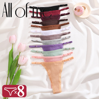 8PCS/Set Cotton Panties Sexy G-String Women's Underwear T-Back Lingerie Femme Underpants Briefs Adjustable Waist Thong Intimates