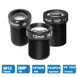 CCTV-Kamera objektiv 5 Megapixel m12 x p2.5 Mount 1/0,5 