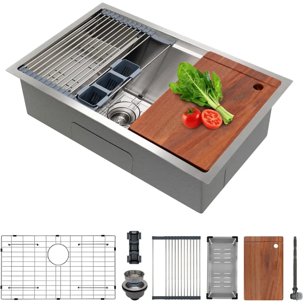 

Kitchen sink, 30 inch base type advanced drainage kitchen stainless steel sink single bowl integrated, kitchen sink