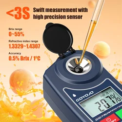 0~55%  Brix Meter for Fruit Drink Honey Digital  Refractometer Sugar Tester Meter Suger Content Measuring Instrument
