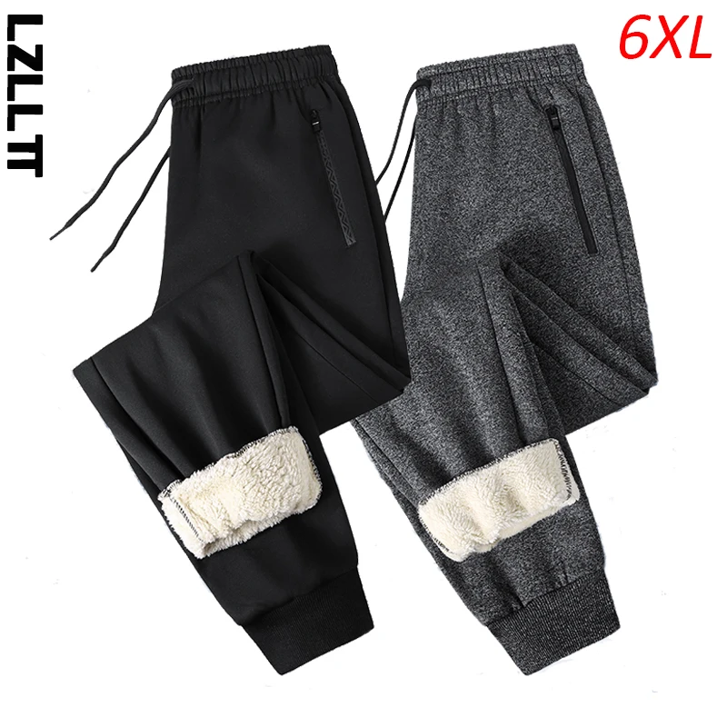 

Winter Men Fleece Thicken Warm Cotton Pants Man Casual Lambswool Jogger Sweatpants Male Thermal Sport Outwear Trousers Pants 6XL