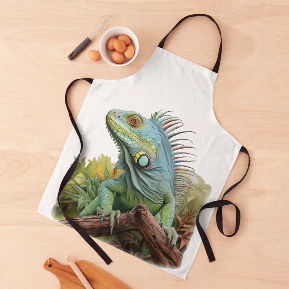 

Common iguana Apron Household Items Kitchen Kitchen Man Barista Apron