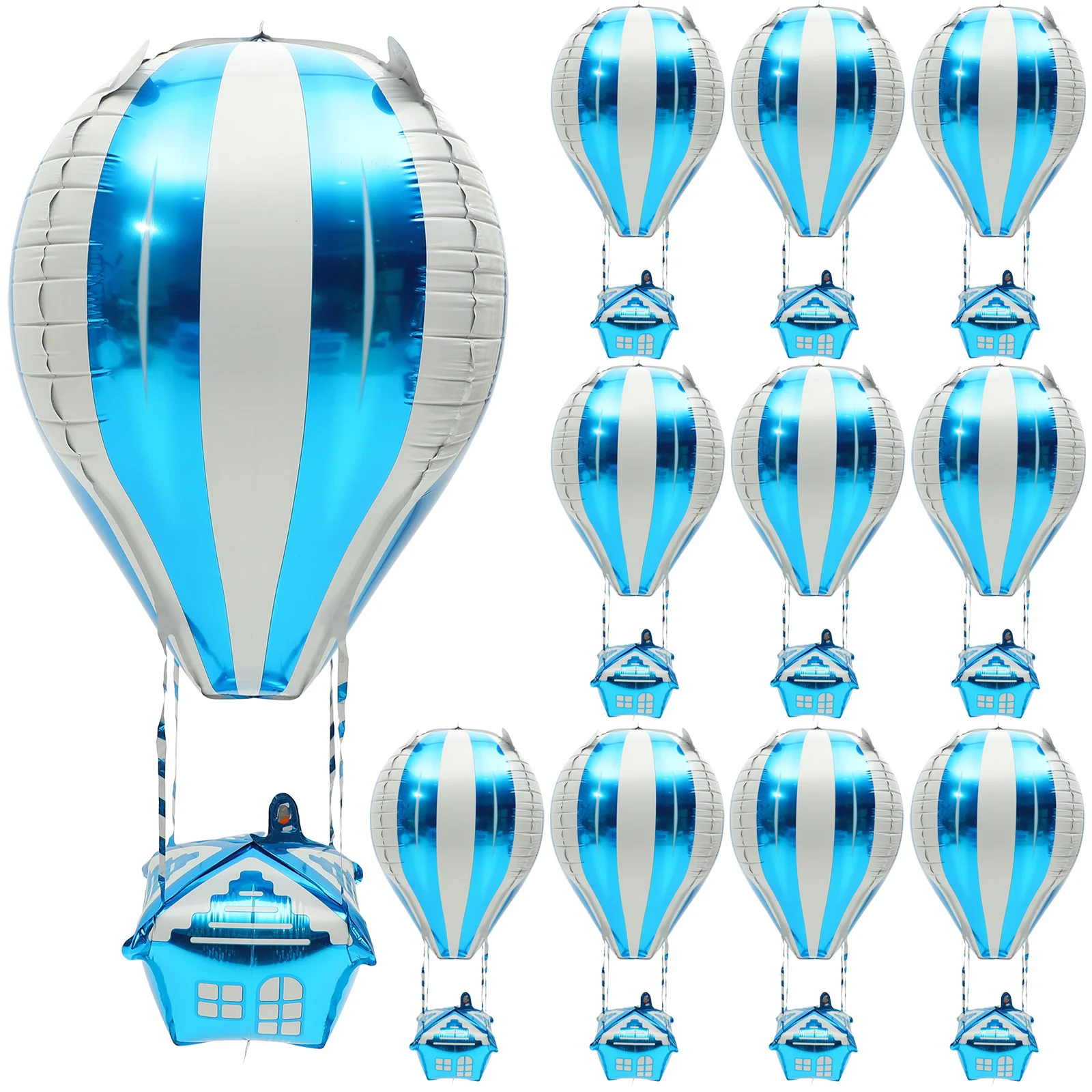 

10 Pcs Hot Air Balloon Balloons Birthday Decoration Aluminum Airplane Decorations Kids' Party Film Shower Helium Foil Baby