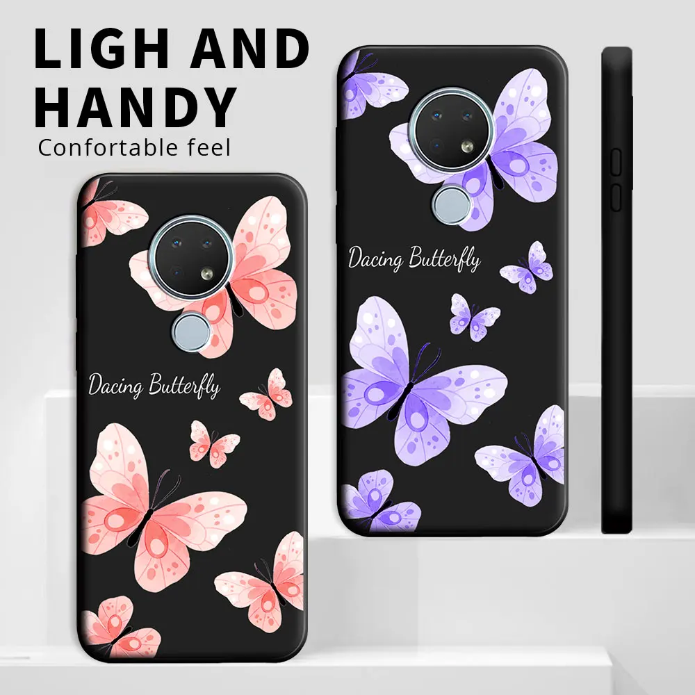 For Nokia 6.2 7.2 5.3 6.3 Case Soft Silicone TPU Butterfly Fashion Couple Style Phone Case For Nokia 5.4 3.4 2.4 1.4 Back Cover