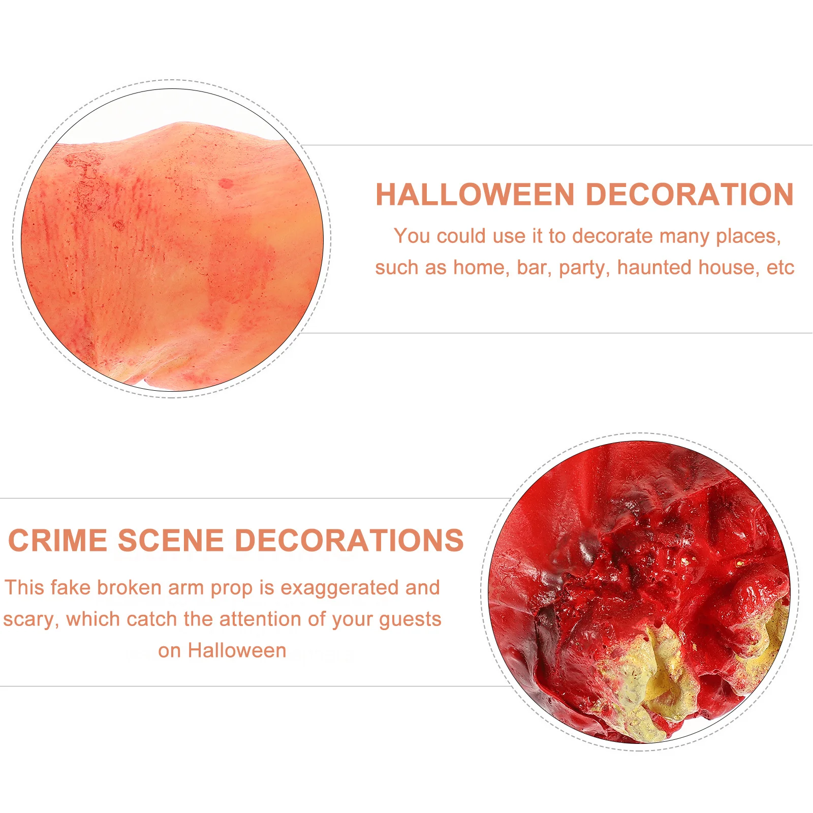 

Realistic Fake Broken Arm Prop Halloween Decor Outdoor Scary Party Layout Haunted House Accessory Simulation Artificial Crime