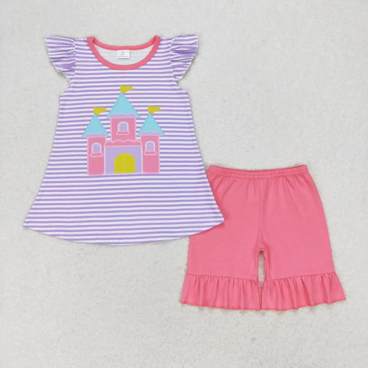 

GSSO0775 Toddler Girls Clothes Short Sleeve Top With Shorts Set Kids Summer Boutique Outfits