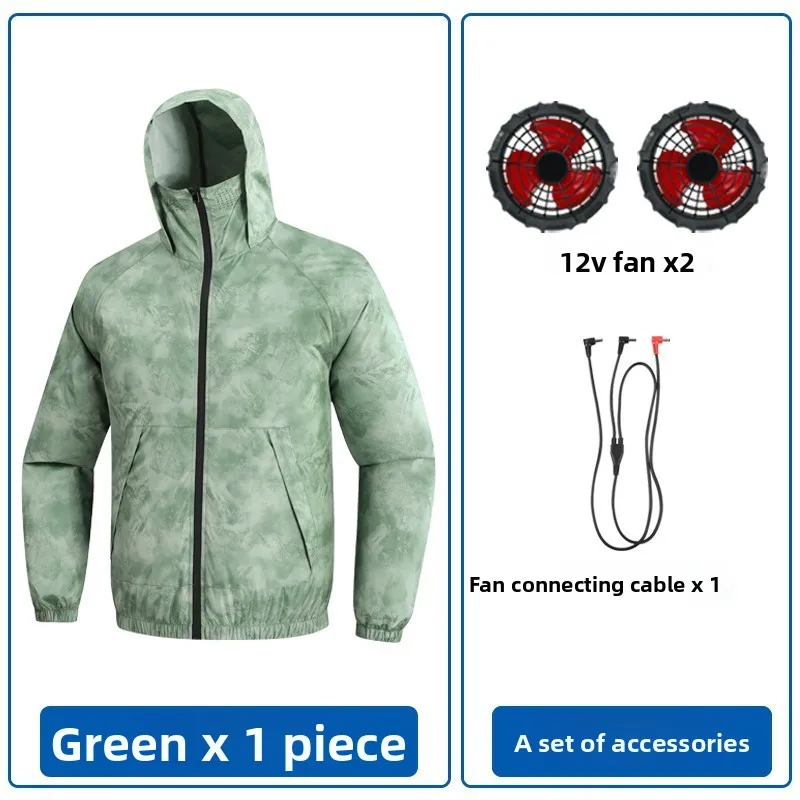 

2025 Summer Cooling Shirt Outdoor Camping Fishing Shirt with Fan Sun Protection Breathable Air Conditioner Clothing Men Women