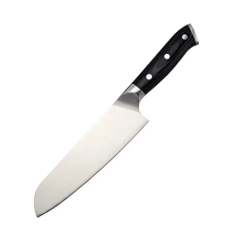 SHUOJI 7 inch Stainless Steel Santoku Knife Germany Steel Kitchen Knife 5Cr15mov Chef Slicing Santoku Knives Wood Handle Knife