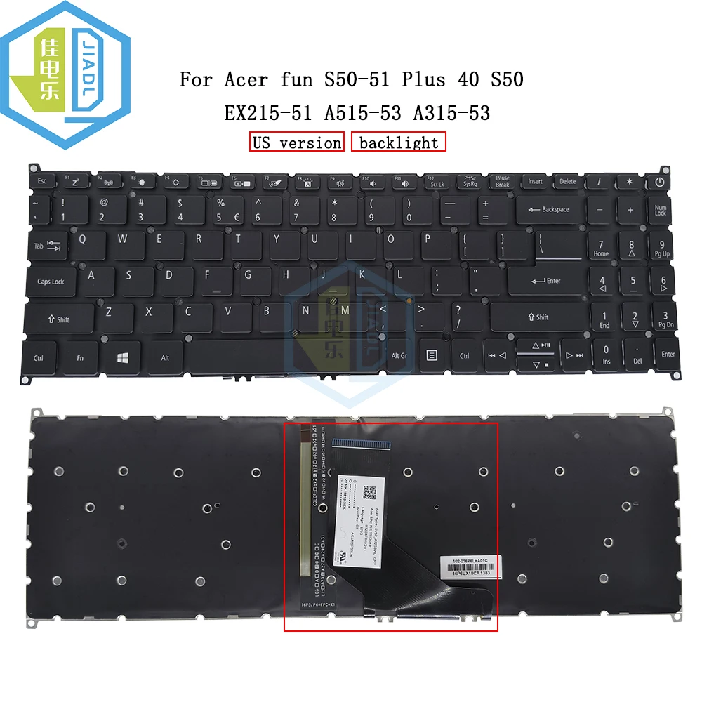 US UI English backlit Keyboard For Acer Extensa EX215-21 EX215-22 EX215-31 EX215-51 EX215-52G EX215-53G Notebook PC Keyboards