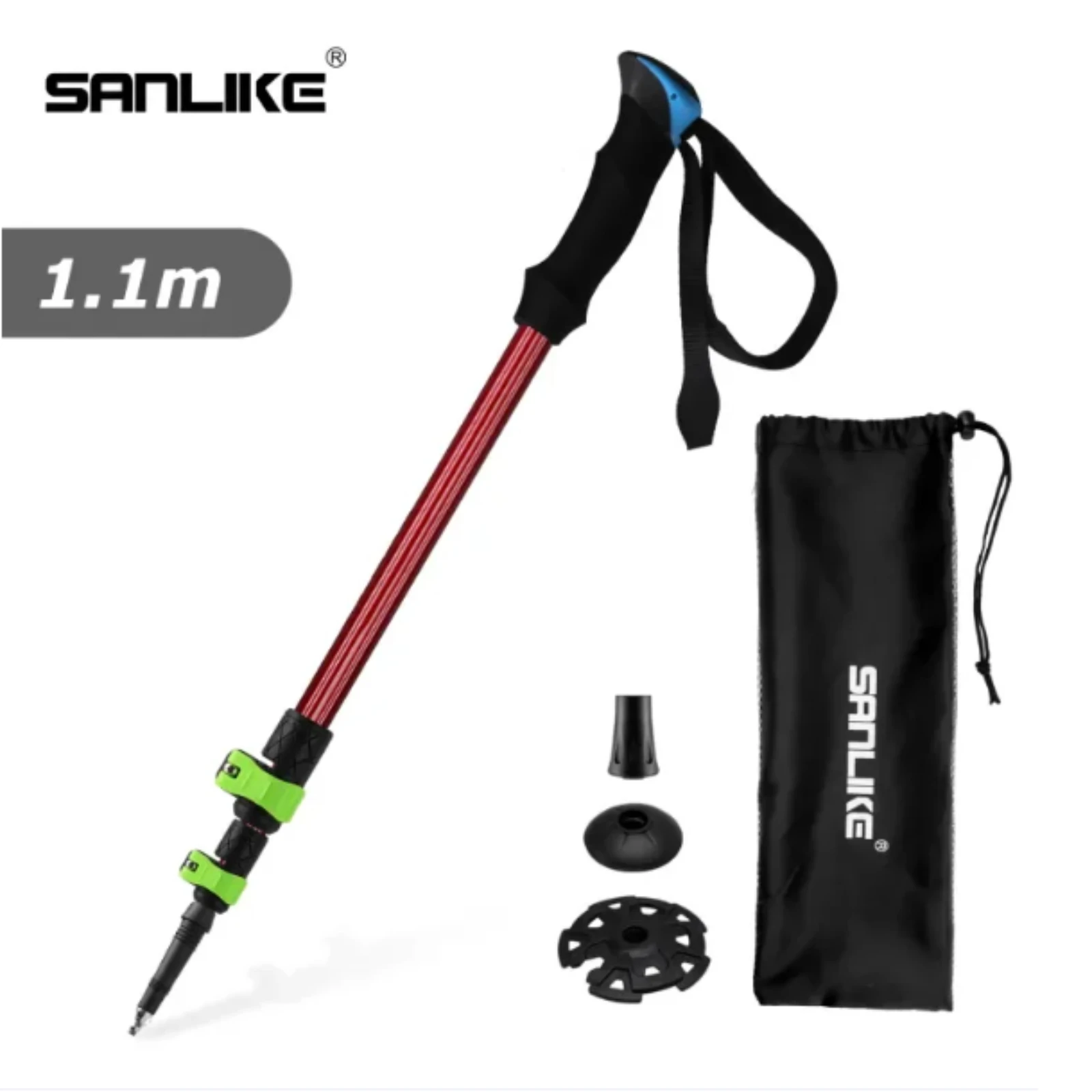 

SANLIKE Single ultra-light trekking pole Non-slip walking pole Three sections adjustable carbon fibre trekking pole Walking pole