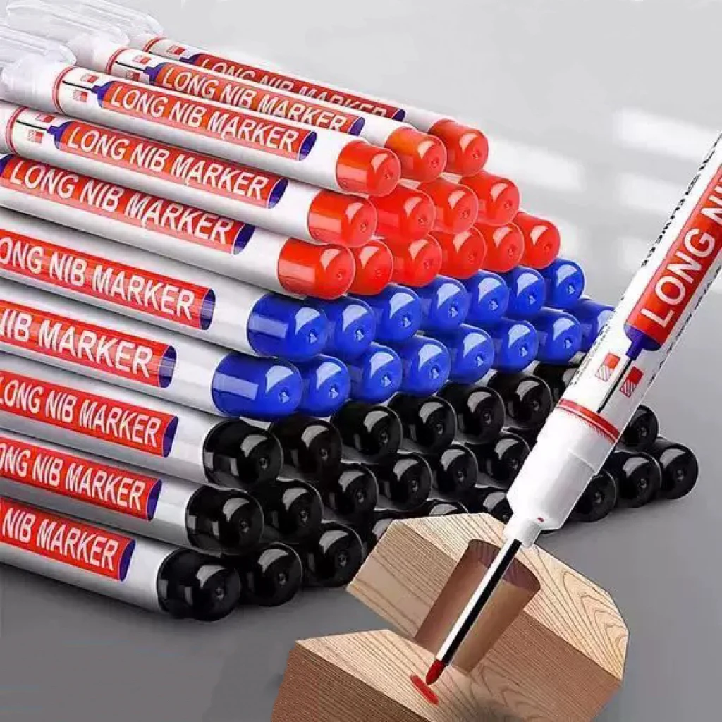 4/12pcs Deep Reach Waterproof Marker Pens, Long-Lasting, No-Bleed, Multi-Color for Woodworking, Construction & DIY- Durable