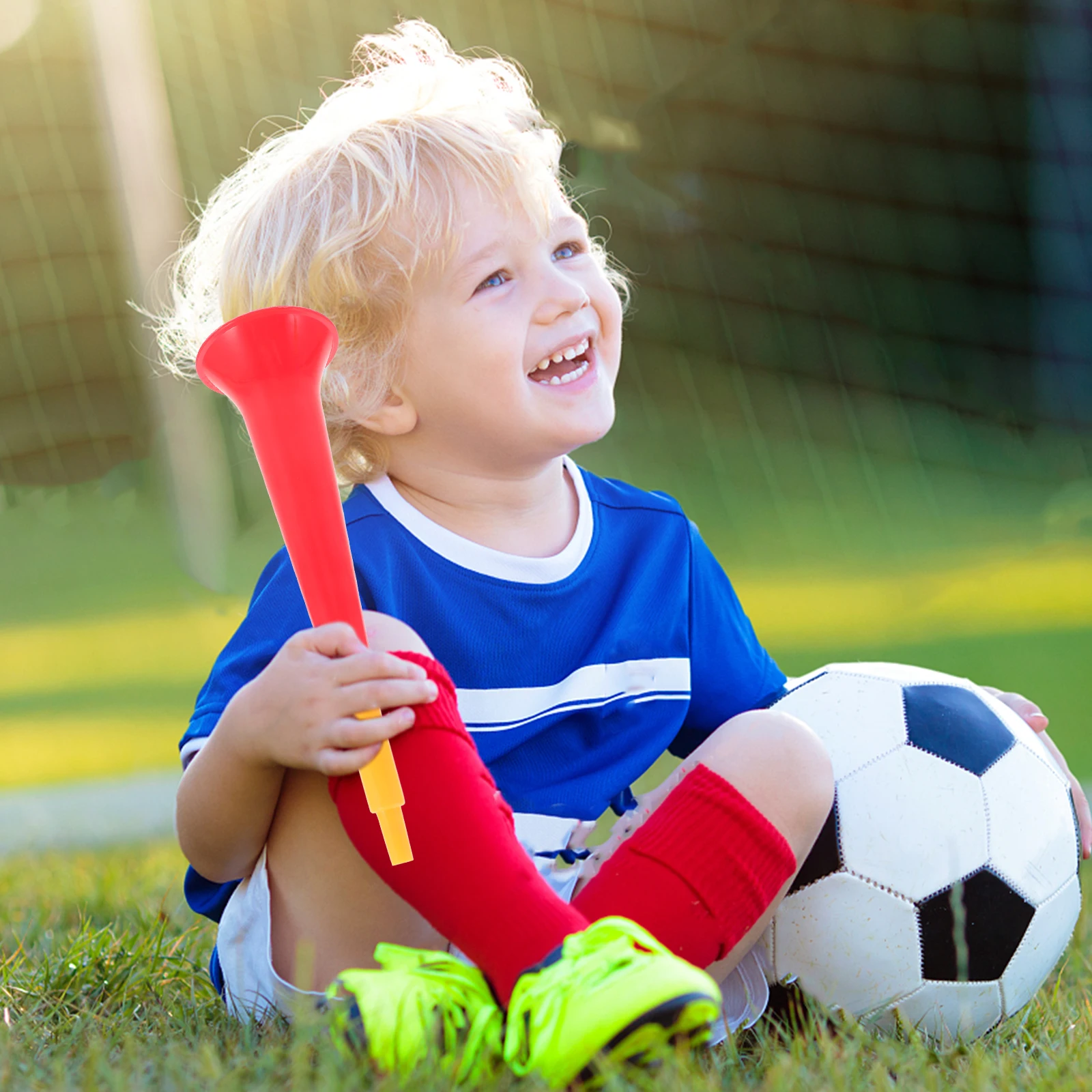 

4pcs Football Horn Toys Plastic Noise Makers for Kids Soccer Games Parties Weddings School Ceremonies New Year Eve