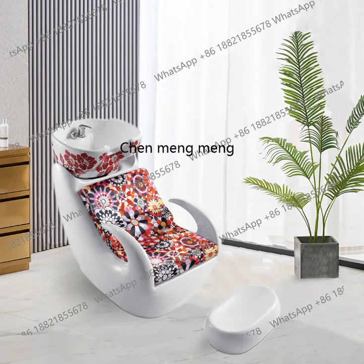 

Простая парикмахерская кровать с шампунем, керамическая глубокая раковина, парикмахерская, может сидеть, полуотверждаемая педаль кровати