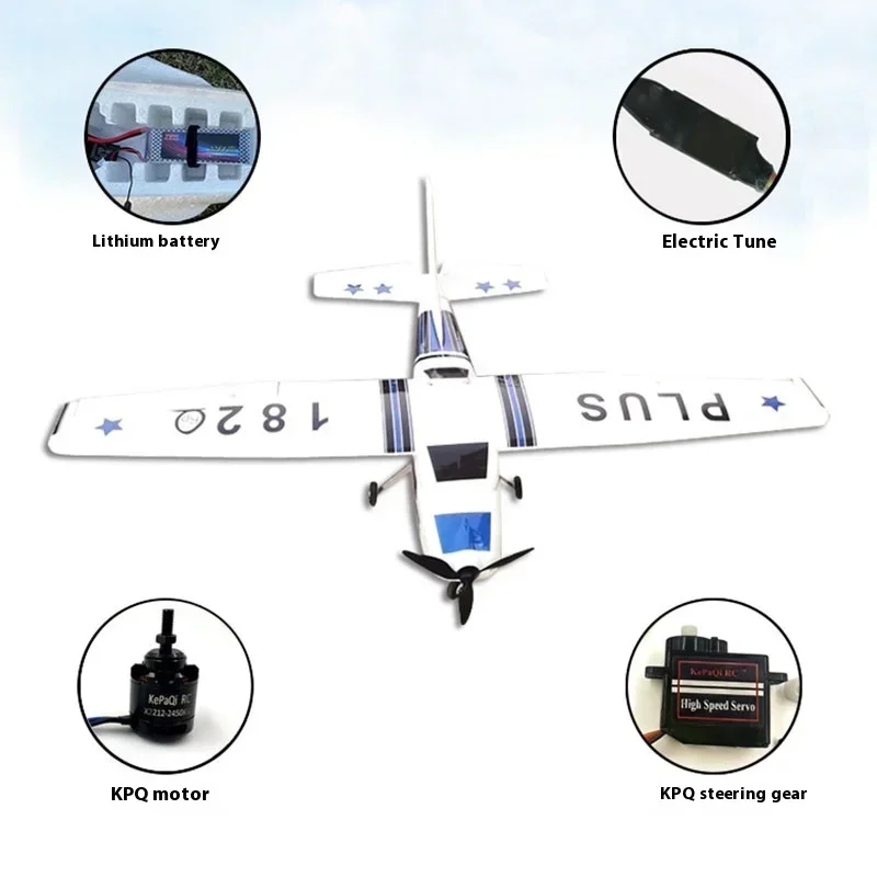 Qlq Rc Plane New Cessna 182 Plus Remote Controlled Model Airplane Fixed Wing 1.2-Meter Wingspan Beginner Plane Model Toy Gift