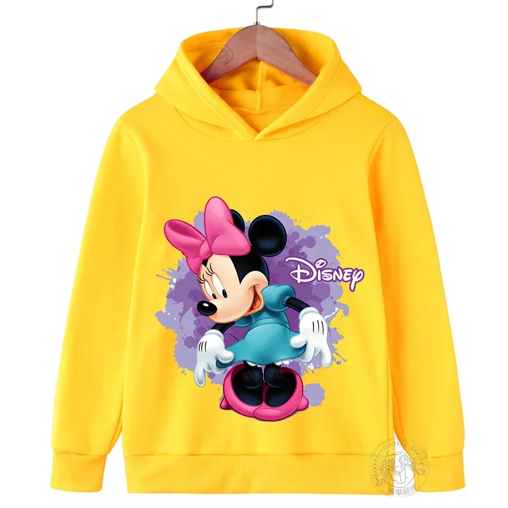 Mickey Mouse Hoodies Disney Minnie Mouse Girls Kids Sweatshirt Spring Baby Boy Clothes Tops Cute Children Spring Pullover Coat