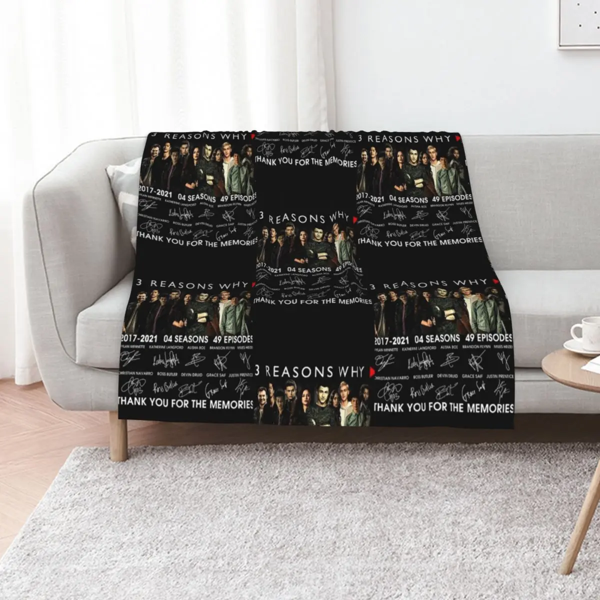 13 Reasons Why Members Signature And Thank You For The Memories Shirt Throw Blanket Plaid Heavy Blankets
