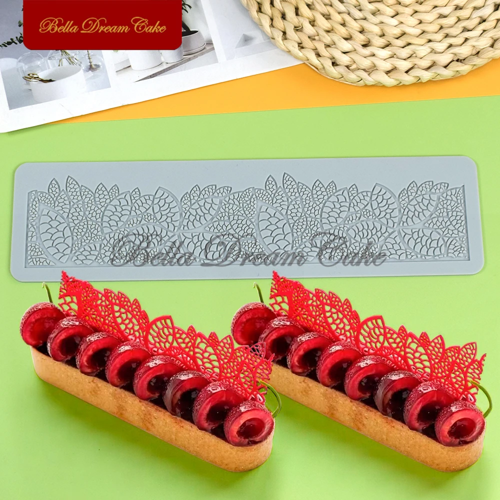 3D Sugar Leaf Design Lace Mat Chocolate Creative Cuisine Silicone Pad DIY Dessert Mould Cake Decorating Tools Baking Accessories