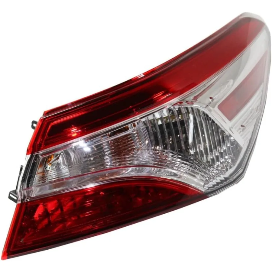 لتويوتا كامري 2018 2019 2020 الذيل ضوء سائق وزوج جانب الركاب مع عدسة واضحة وحمراء الكروم البلاستيك البناء