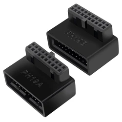 USB 3.0 Motherboard 19P/20P 90° Elbow Adapter Type-C Front Chassis Plug-in Port Desktop Computer Accessories