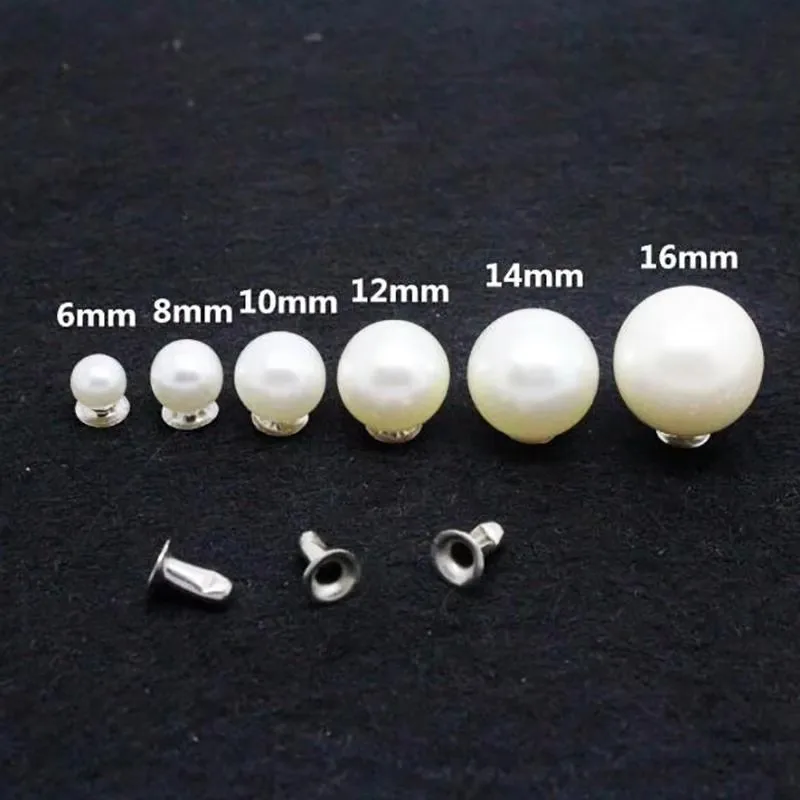 1 Set Fake Pearl Rivets Buttons Cloth Pants Bag Shoes Decoration DIY Clothes Accessories 6/8/10/12/20mm