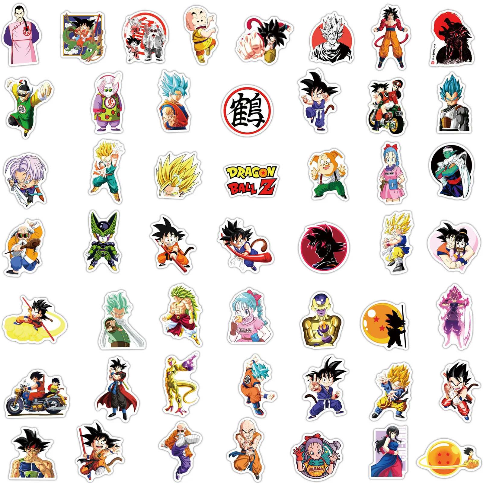 50pcs Dragon Ball Stickers Pack DIY Decoration Waterproof Phone Case Laptop Skin Cute Anime Sticke Kawaii Packaging Art Supplies