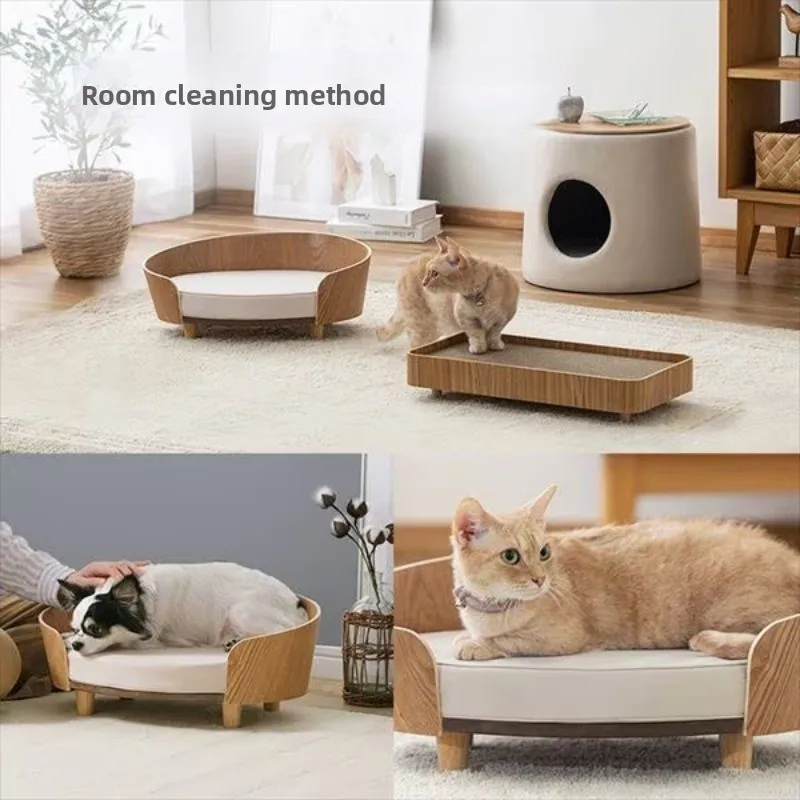 

Деревянная кровать для кошек и собак, диван-кровать Тедди «Золотистый ретривер», маленький средний матрас для сна для домашних животных, роскошная мебель для кошек