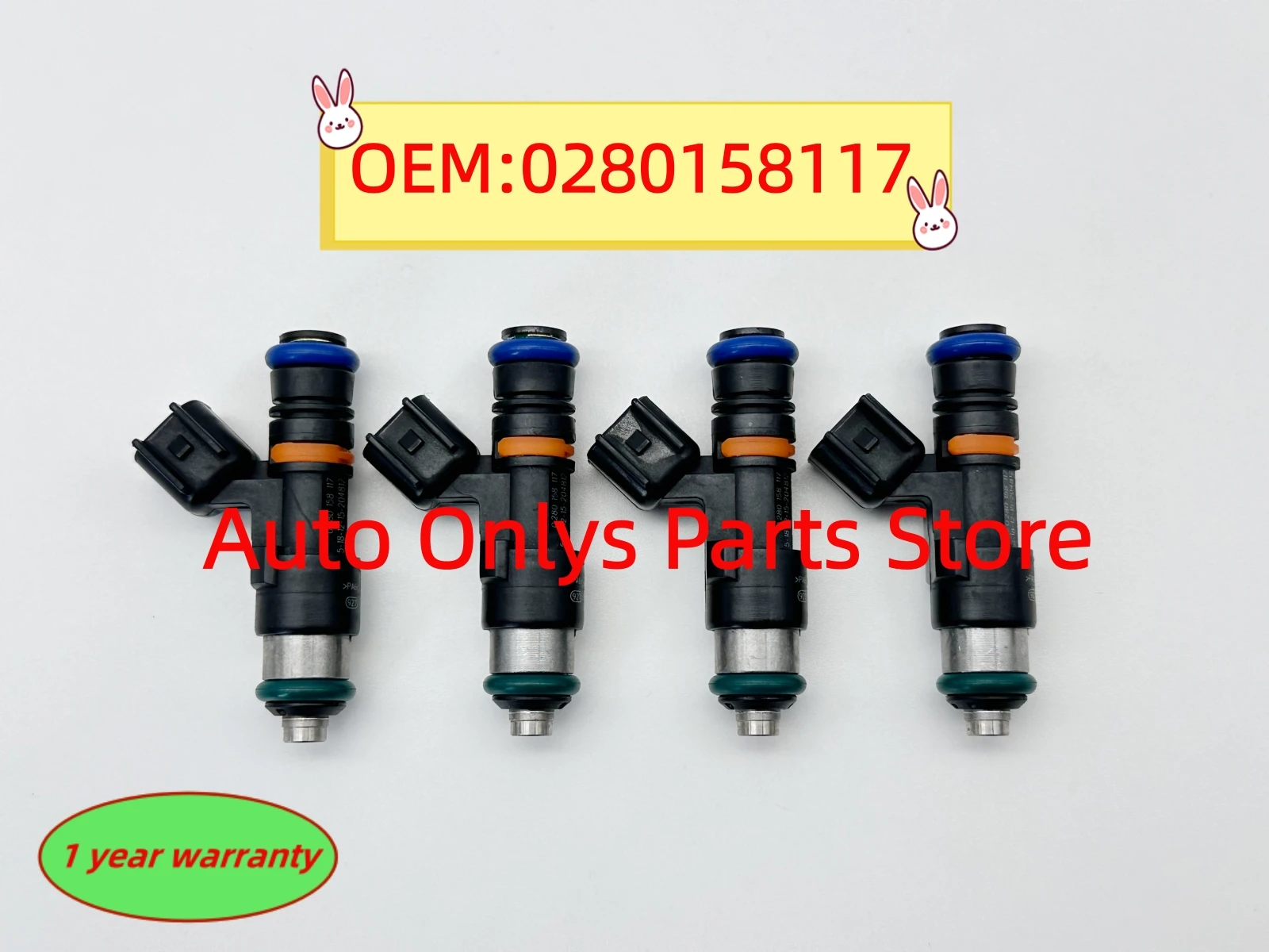 

4x Fuel Injector Nozzle 0280158117 48mm For VW- Audi-A4 TT Golf-Passat-1.8T High Impedance Engine Injection 1000cc 90lb E85 EV14
