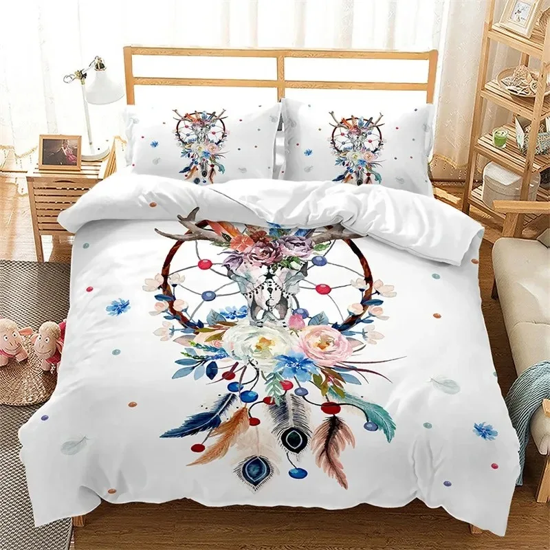 

Dreamcatcher Duvet Cover Bohemia Comforter Cover Microfiber Feather Bedding Set Full Twin for Girls Teens Adults Bedroom Decor