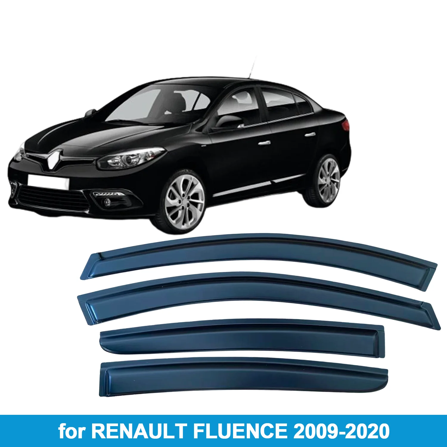

Оконный козырек для RENAULT FLUENCE 2009-2020, защита от дождя, боковой дефлектор, защита от атмосферных воздействий, лента для наружного крепления