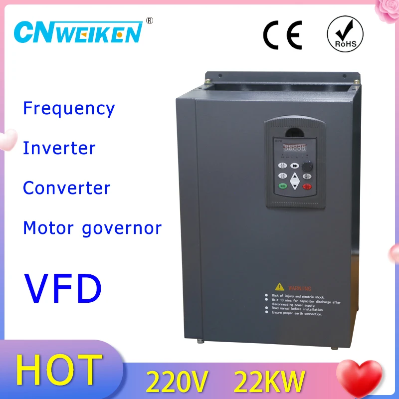 WK600 VFD 11 15 18.5 22 30KW High power Variable Frequency Drive 3PH 220V IN OUT Speed Controller For Motor frequency converter