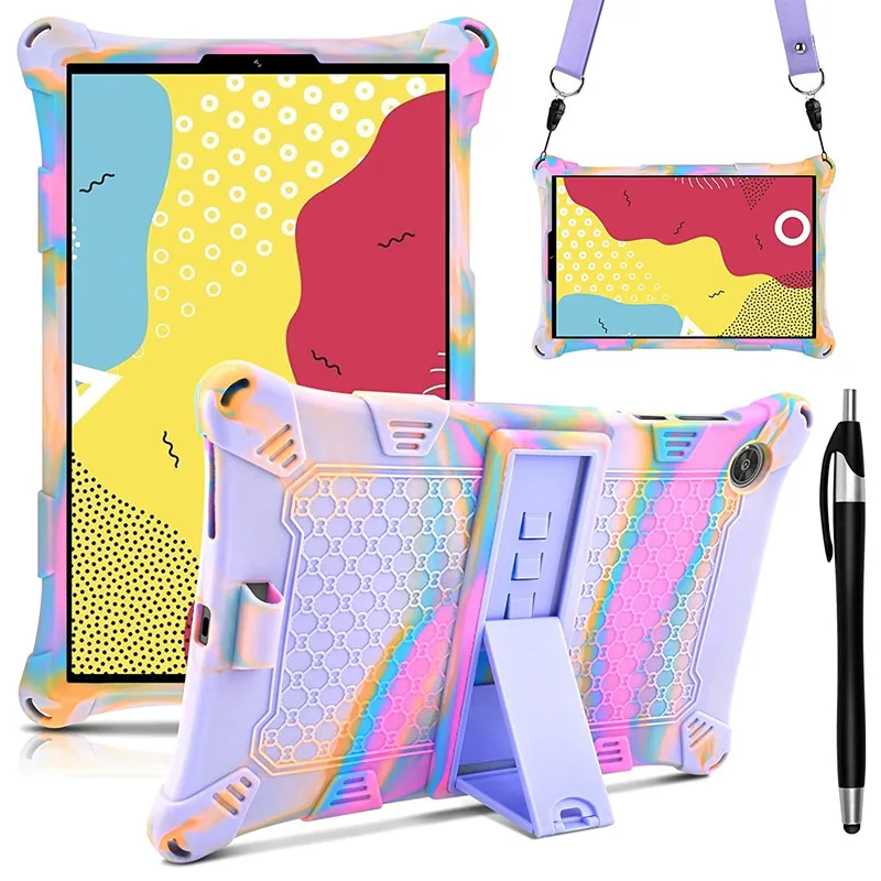 Soft Case For Lenovo Tab P11 Pro TB-J706F J706N M10 Plus X606X X606F X505 M8 Anti-Drop Silicon Strap Cover with Adjustable Stand