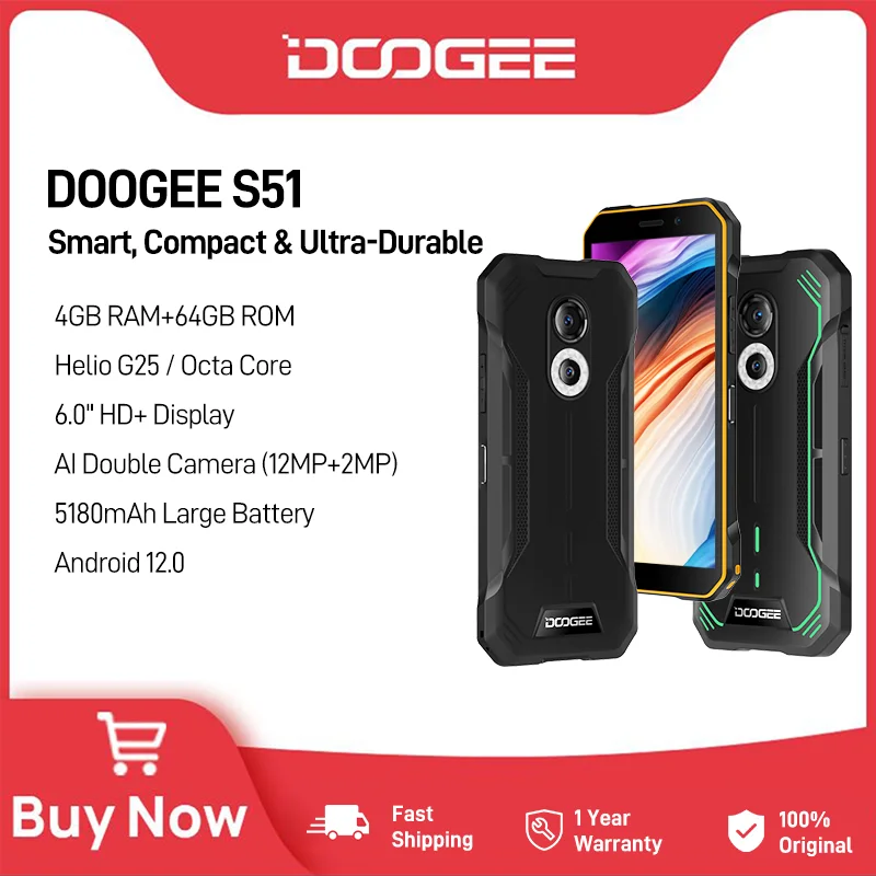 

DOOGEE S51 смартфон с 5,5-дюймовым дисплеем, восьмиядерным процессором, ОЗУ 4 Гб, ПЗУ 64 ГБ, 12 МП, 6,0 мАч, Android 5180