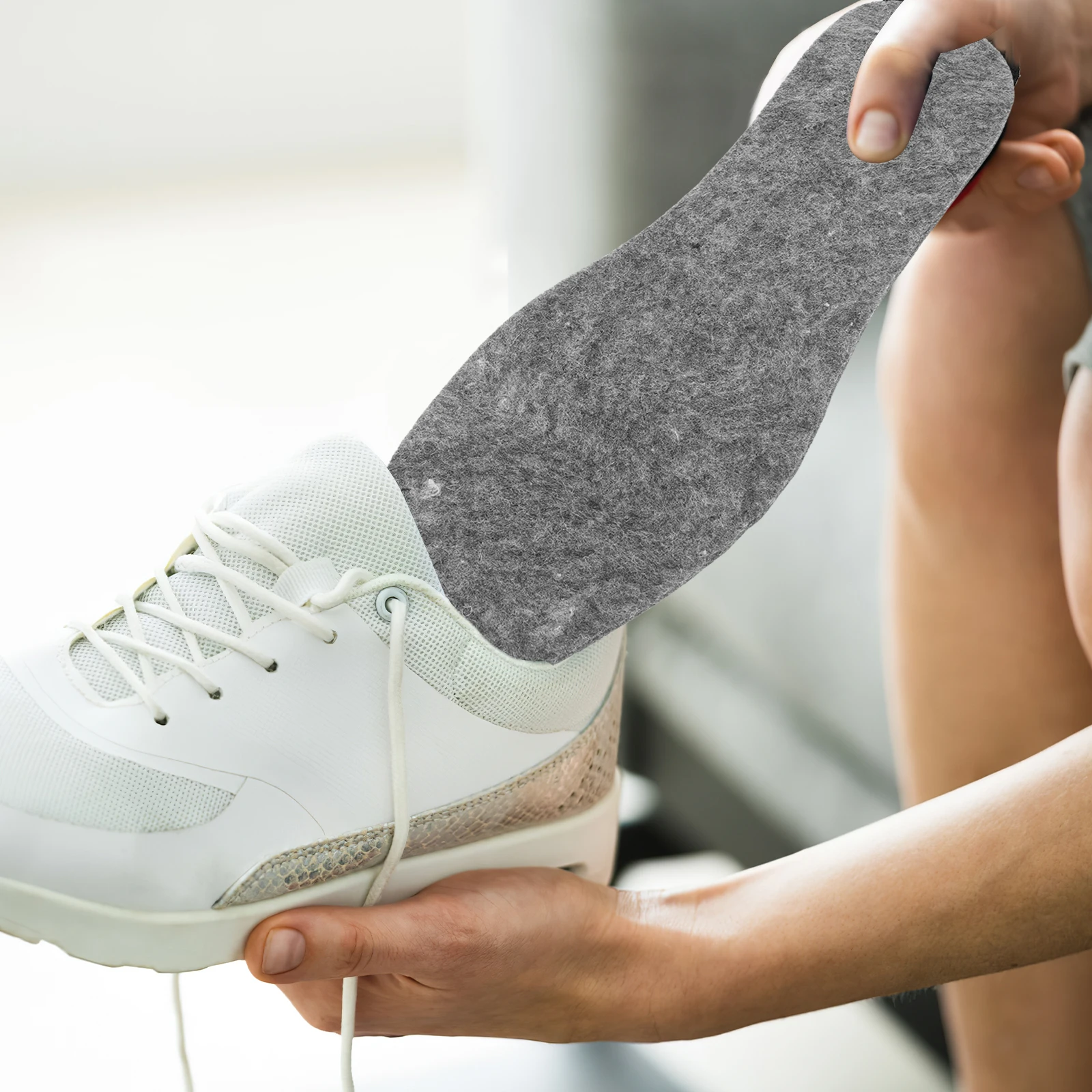 

Wool Felt Insole Deep Gray S 1 Pair Trimable Breathable Soft Material Protection Winter Warm Shoe Insoles Inner