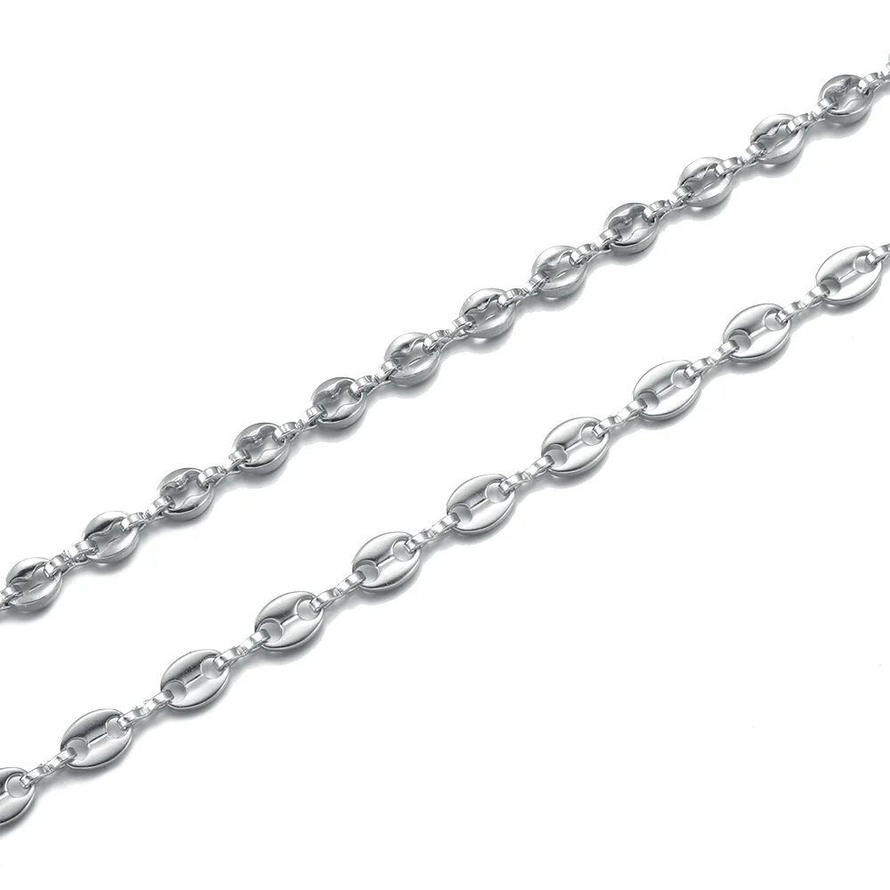 

1-2 Meter Stainless Steel Coffee Bean Chains For Bracelet Necklace Jewelry Making Diy Supplies Findings Needlework Accessories