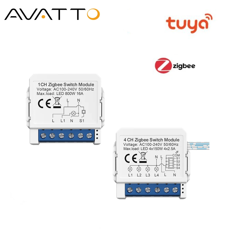 

AVATTO Tuya ZigBee умный переключатель DIY модуль таймер реле автоматизация приложение Smart Life дистанционное управление работает с Alexa Google Home