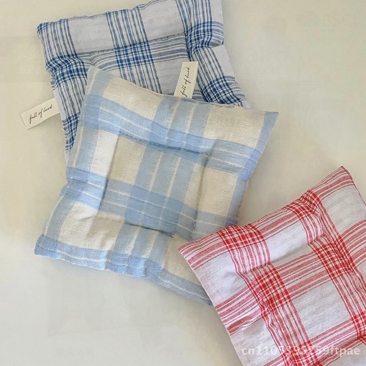 Korean Ins Style Plaid Cotton Coaster Fresh Quilted Dining Table Fabric Insulation Mat Modern Minimalist Home Living Room