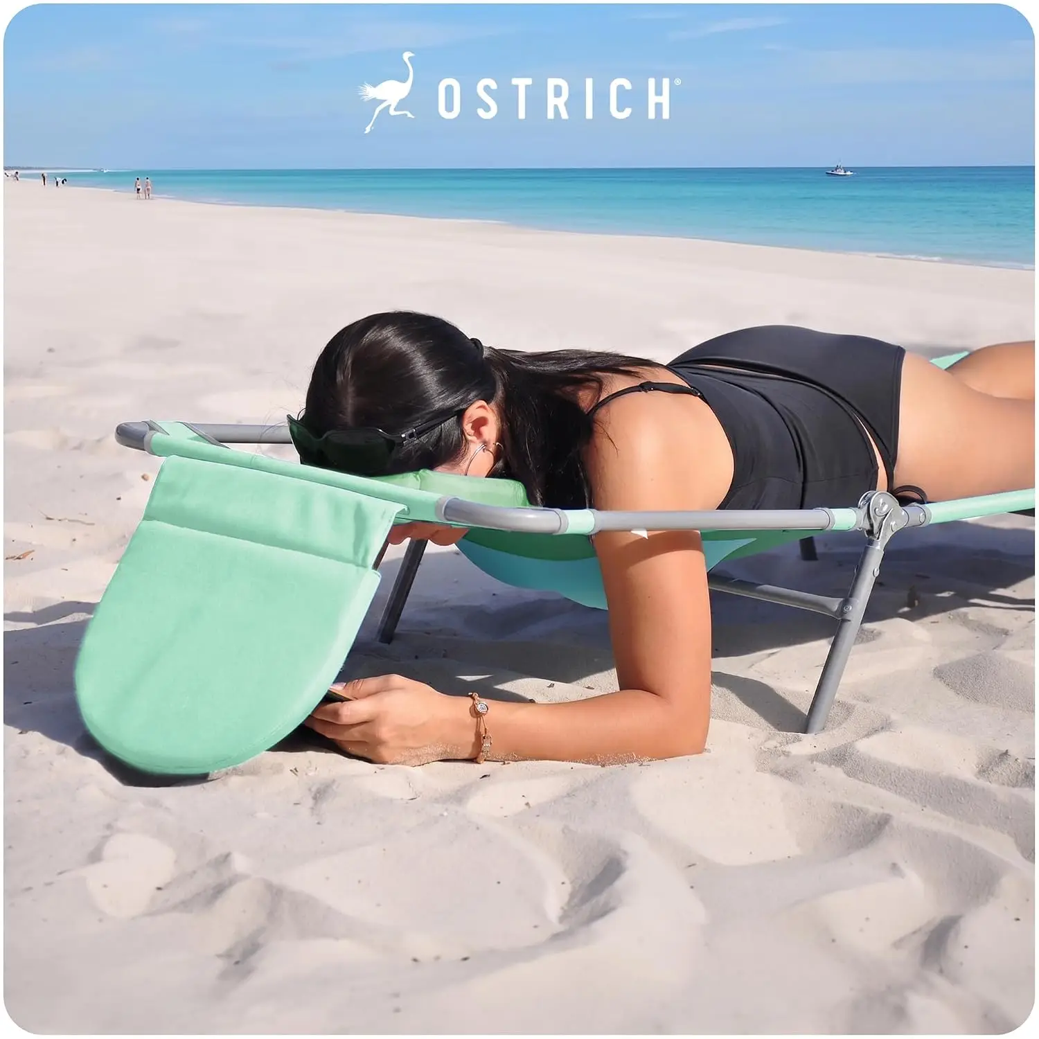 Comfort Lounger Chest Support 2-Pack Reclining Chair Pool Patio Beach Lawn Camping Teal, Customized