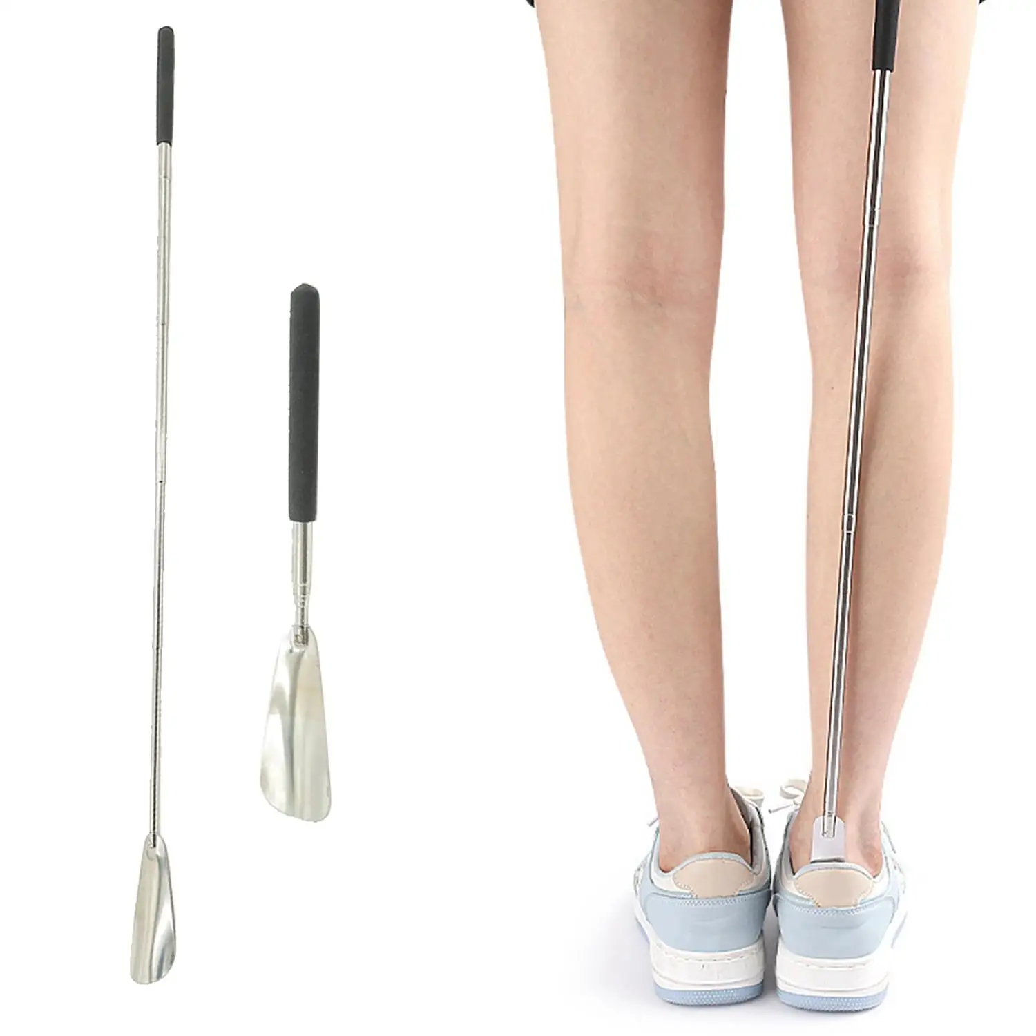 Extra Long Shoe Horns Portable Retractable Shoe Horn Spoon Shape Shoehorn Shoe Lifter Flexible Shoe Lifter Shoes Accessories