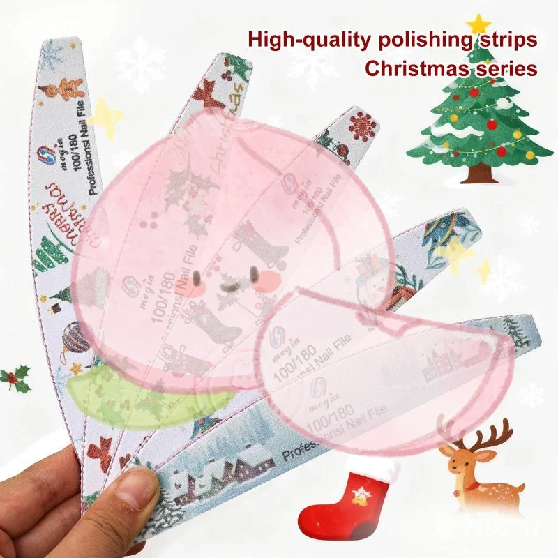 عيد الميلاد ملفات الأظافر على الوجهين مانيكير جل الأظافر صالون المنزل قابل للغسل جيل للأظافر إزالة البولندية عازلة لوحات السنة الجديدة Files1pcs #1