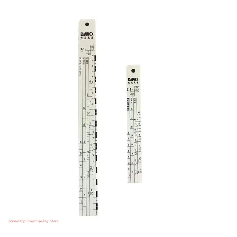 Stainless Steel Automobile Paint Mixing Ruler Scale, Car Paint Painters, Resistance Ruler