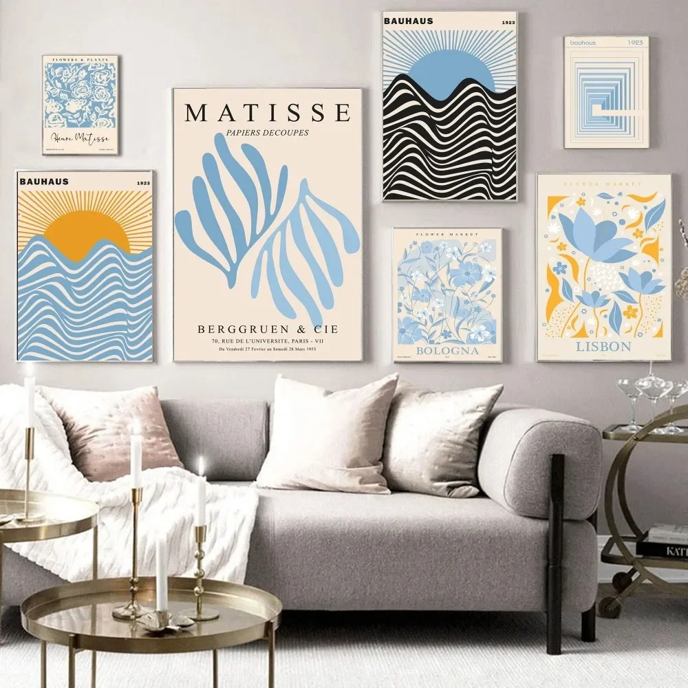 1pc Blue Flower Market Henri Matisse Poster HD Posters Home Room Bar Cafe Decor Art Wall Painting Picture