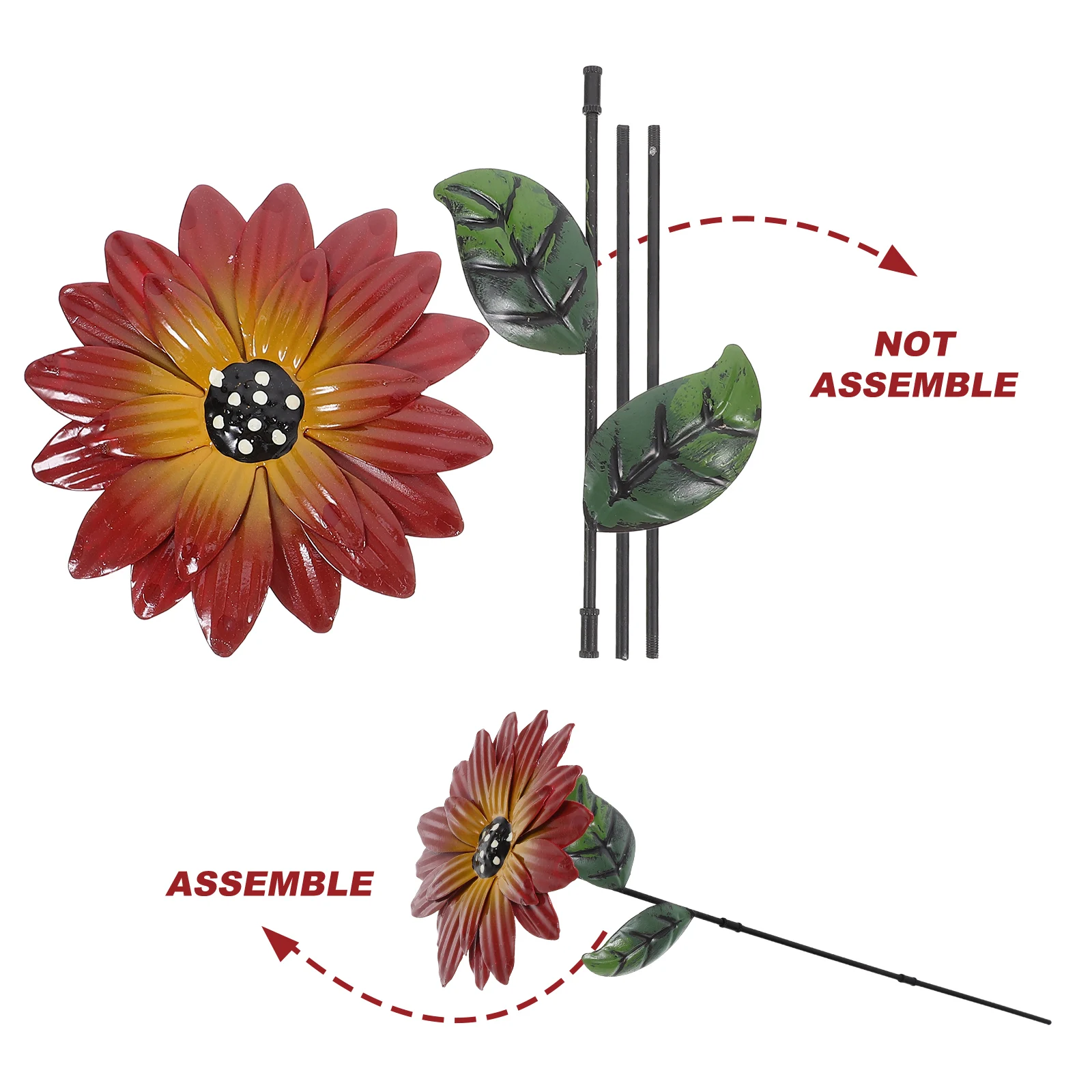 

Artificial Sunflower Stakes Durable Iron Lawn naments Waterproof Garden Decor Metal Flower Arrangement Outdoor Yard