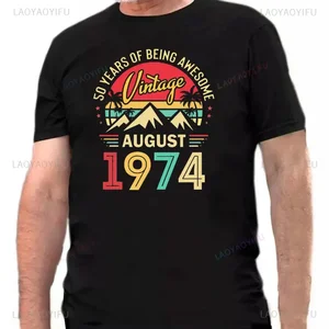الرجال إصدار محدود كم قصير تي شيرت القطن تي شيرت قمم إبداعية هدية عيد ميلاد صنع في 1974 50 سنة أفضل 12 هدية للذكرى السنوية الخمسين للمبيعات - رقم 2