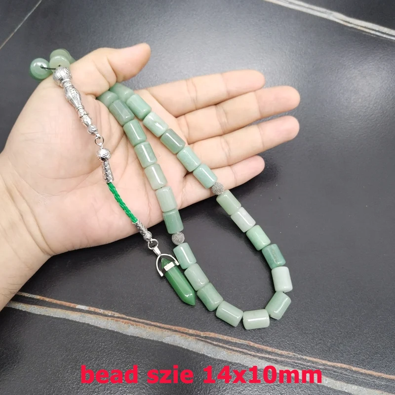 Tasbih Natural jade stone luxurious bracelet Misbaha Eid ramadan gift 33 prayer beads jewelry handmade rosary