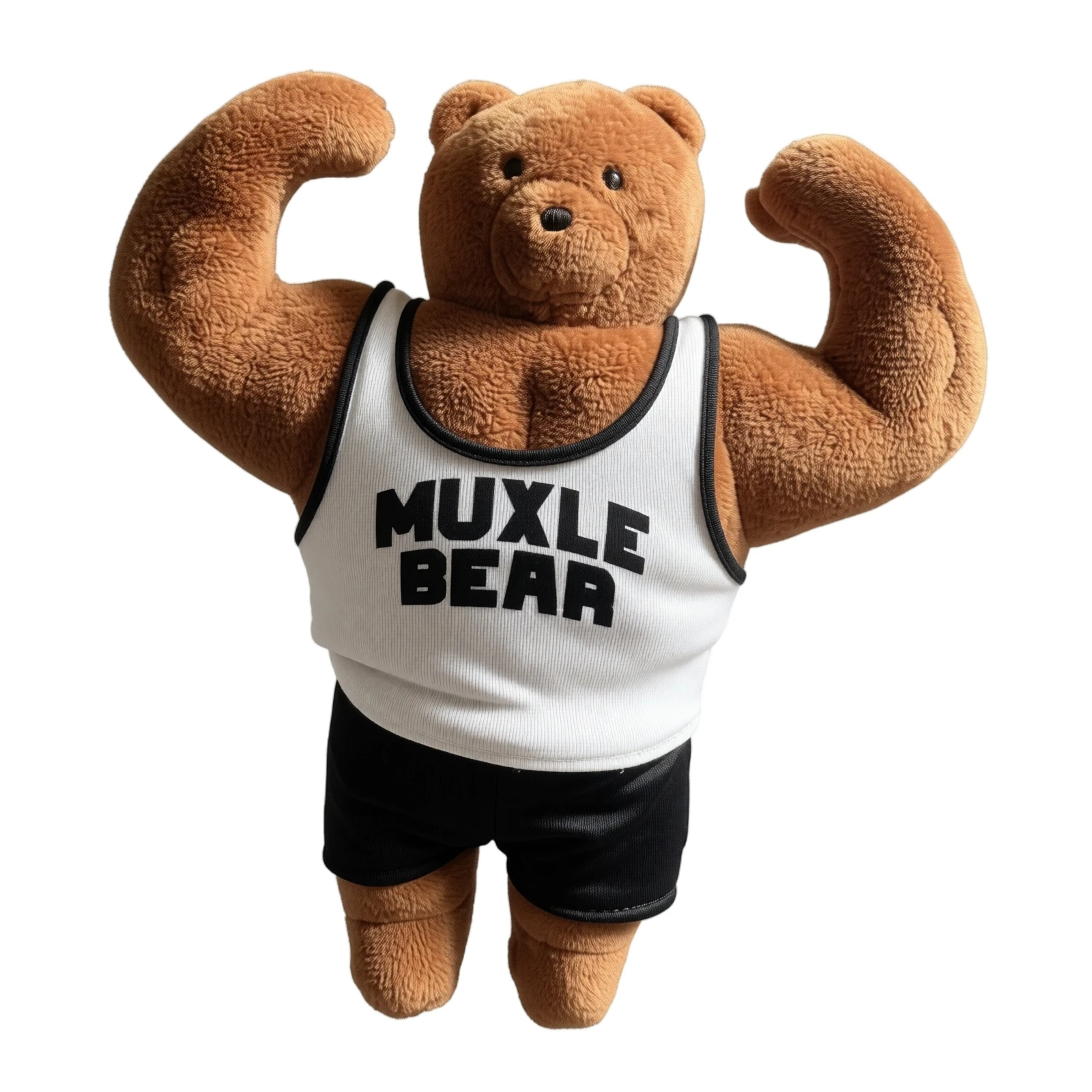 Novelty Plush Muscle Bear Keychain Fun Gym Bag Backpack Decorative Pendant Accessory Creative Holiday Gift