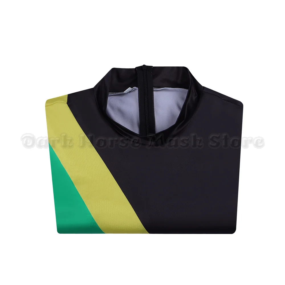 Anime Cool Runnings Cosplay Costume Jamaican Bobsled Team Outfit Bodysuit Costume Adult Men Halloween Party Skating Jumpsuit view 4